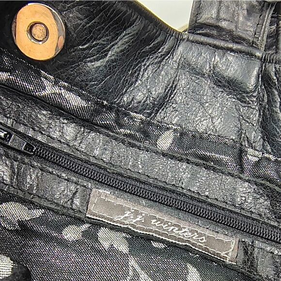 J J Winters Black Fringe Leather Boho Bag Vintage - Picture 16 of 16